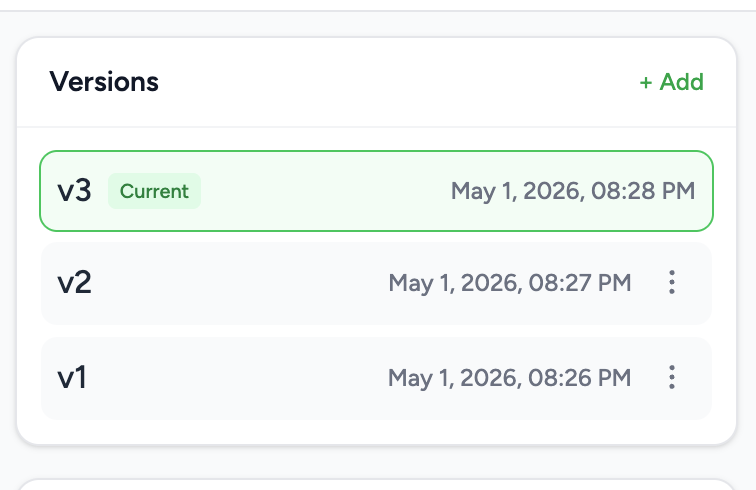 Timestamped versions
